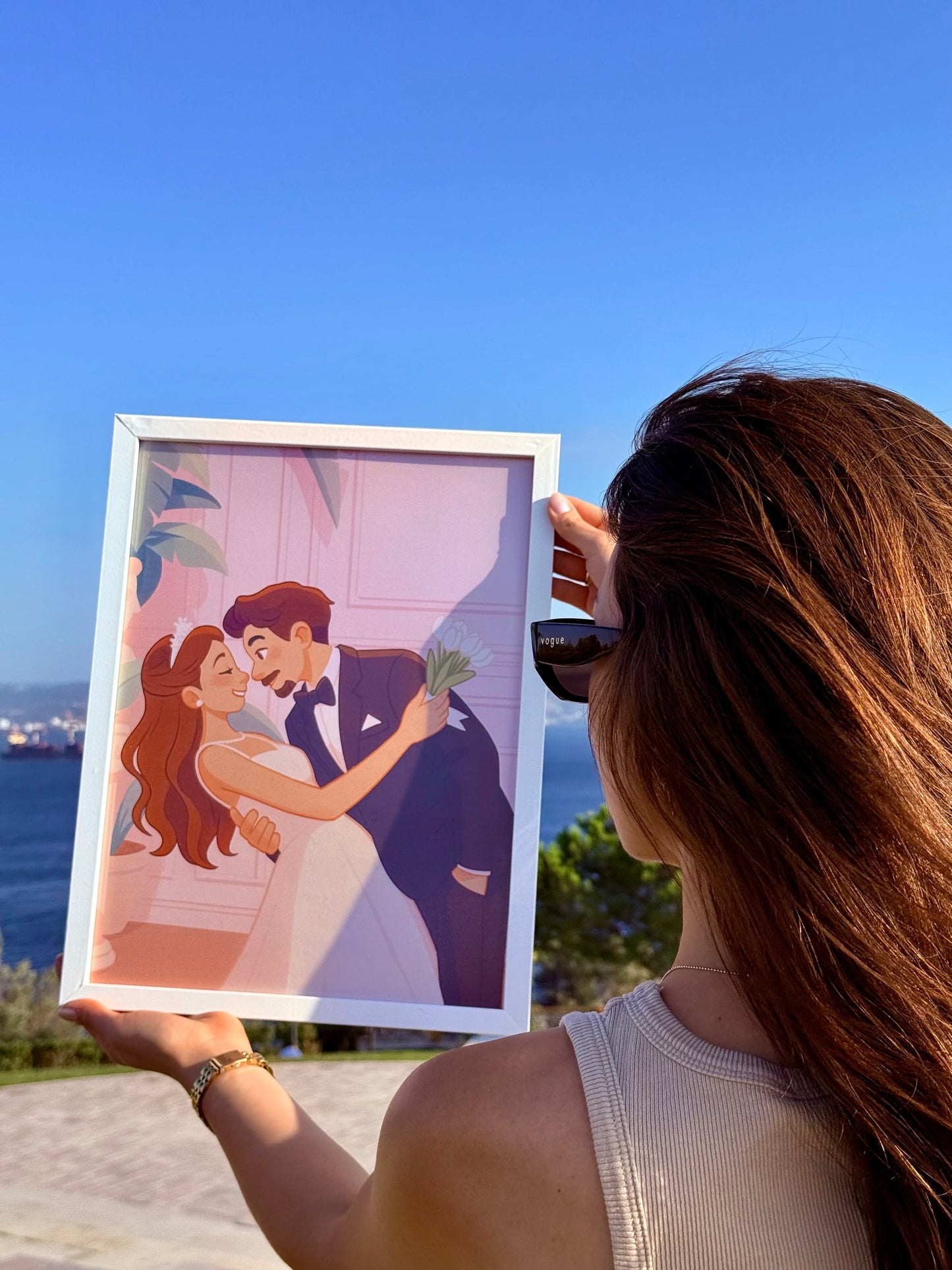 Kişiye Özel Karikatür Çift Tablosu 🖼️💛
